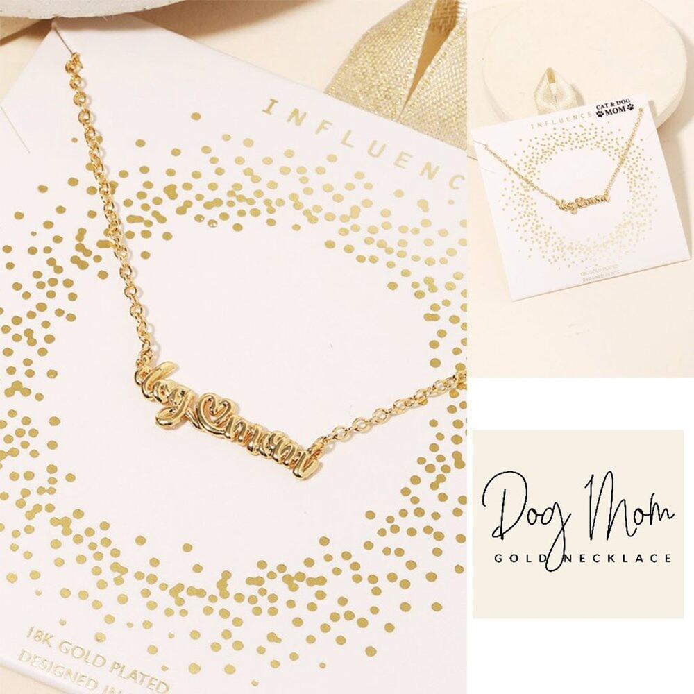 Dog Mom Gold Necklace